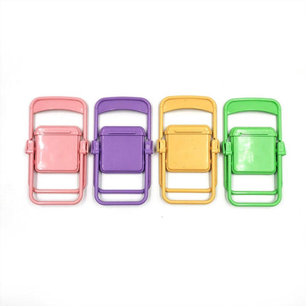 Creative Phone Holder - Foldable - Desktop - Macaron Color - Stool Stand - Ornament - Portable Lazy Stand - 5 Pieces.