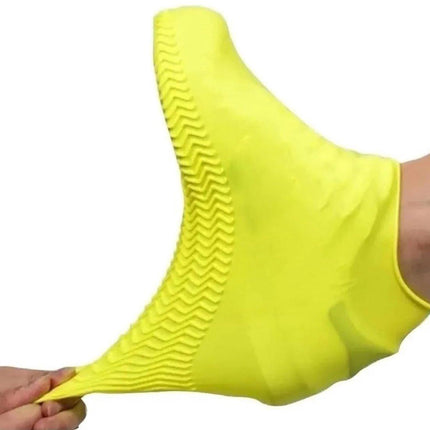 Overshoes - 1 Pair - Waterproof Silicone Overshoes - Reusable, Non-slip, Suitable for Outdoor Activities (Yellow - Size L).