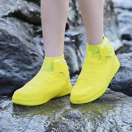 Overshoes - 1 Pair - Waterproof Silicone Overshoes - Reusable, Non-slip, Suitable for Outdoor Activities (Yellow - Size L).