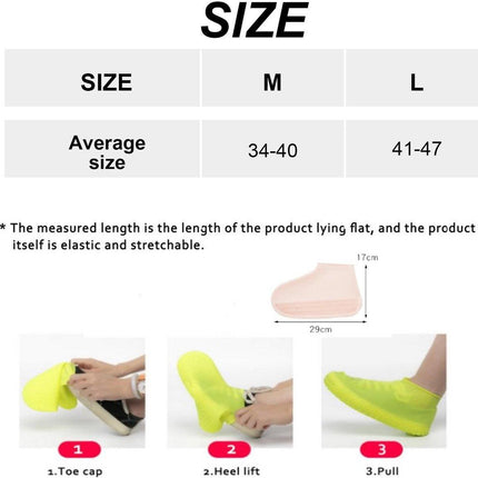 Overshoes - 1 Pair - Waterproof Silicone Overshoes - Reusable, Non-slip, Suitable for Outdoor Activities (Yellow - Size L).