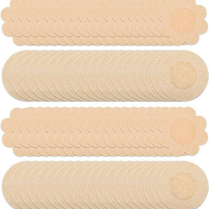 80 Invisible Nipple Shields - Disposable Nipple Shields - Nipple Shields for Women - Breathable Breast Shields - Unisex Nipple Shields - Round and Plum Shape - Off White - One Size.