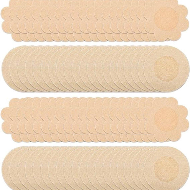 80 Invisible Nipple Shields - Disposable Nipple Shields - Nipple Shields for Women - Breathable Breast Shields - Unisex Nipple Shields - Round and Plum Shape - Off White - One Size.