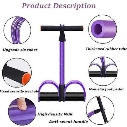 Abdominal Trainer - Abdominal Exercises - Home Full Body Expander - 6 Tubes - Elastic Drawstring.