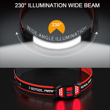 Headlamp LED Rechargeable - Headlight - 2-Pack Rechargeable LED Headlamp - 230° Wide Angle Lighting - High Lumens, 3 Modes - Lightweight Headlamp - Suitable for Running, Cycling, Camping.