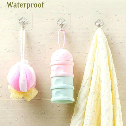 Self-adhesive hooks - transparent - waterproof - self-adhesive wall hooks - suitable for keys - bathroom, shower, outdoor, kitchen, door - practical pack of 24.
