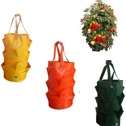 Hanging Plant Bags - 3-Pack Hanging Strawberry Planters - Strawberry Plant Bags PE Strawberry Planters - For Growing Vegetables, Flowers & Herbs.