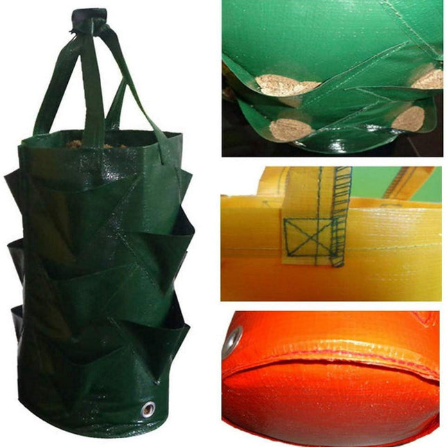 Hanging Plant Bags - 3-Pack Hanging Strawberry Planters - Strawberry Plant Bags PE Strawberry Planters - For Growing Vegetables, Flowers & Herbs.