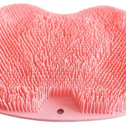 Bathroom Scrubber Mat - Non-Slip Silicone Massage Mat - Shower Back Scrubber - Massage Mat with Non-Slip Suction Cups - Exfoliating Bathroom Mat Pink.