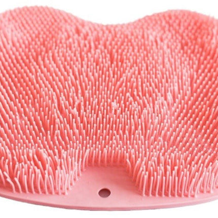 Bathroom Scrubber Mat - Non-Slip Silicone Massage Mat - Shower Back Scrubber - Massage Mat with Non-Slip Suction Cups - Exfoliating Bathroom Mat Pink.