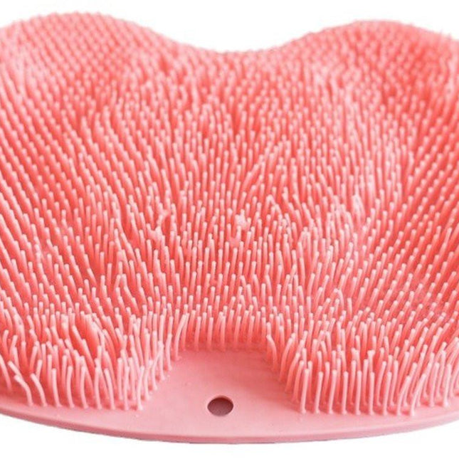 Bathroom Scrubber Mat - Non-Slip Silicone Massage Mat - Shower Back Scrubber - Massage Mat with Non-Slip Suction Cups - Exfoliating Bathroom Mat Pink.
