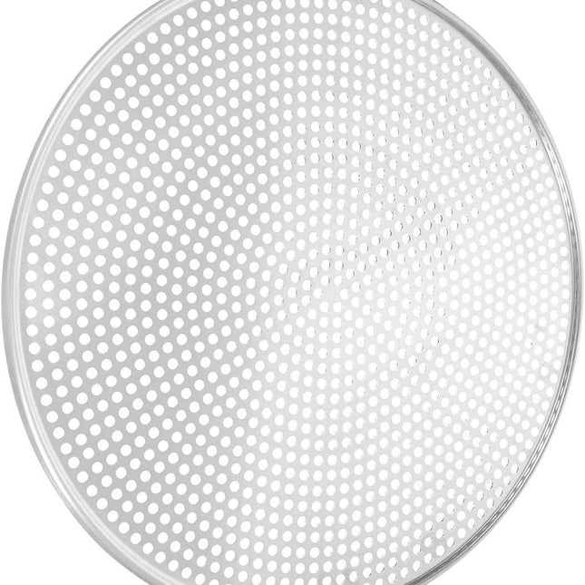 Stainless Steel Pizza Pan - Perforated - 16 Inch - Round Pizza Stand - Pizza Tray - Pizza Storage Tray - Oven Safe - Silver for Home and Restaurants.