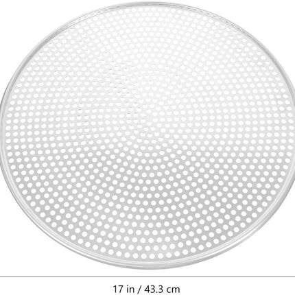Stainless Steel Pizza Pan - Perforated - 16 Inch - Round Pizza Stand - Pizza Tray - Pizza Storage Tray - Oven Safe - Silver for Home and Restaurants.