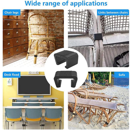 Garden Furniture Clamps - Garden Bench Clamps - Suitable for outdoor benches, garden furniture, restaurant rattan chair fixings - 10 pieces.