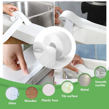 Waterproof Sealing Tape - for floors, walls, countertops, sinks, bathrooms, toilets and baths - 2-pack.