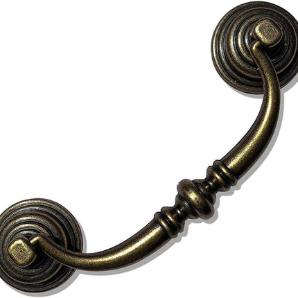 10 Pieces 4.25 Inch Center Hole Shabby Chic Drawer Pulls - Antique Bronze Kitchen Cabinet Pulls with Buckles (108mm/Antique Bronze).