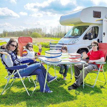 Pop-Up Food Umbrellas with Fine Mesh - Foldable Bottomless Insect Screen - Ideal for Home and Camping - Green 3-Pack.