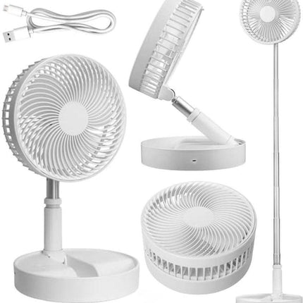 Folding Desk Fan - Adjustable Design - Cordless & Versatile - Foldable Standing Desk Fan.