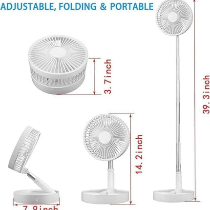 Folding Desk Fan - Adjustable Design - Cordless & Versatile - Foldable Standing Desk Fan.