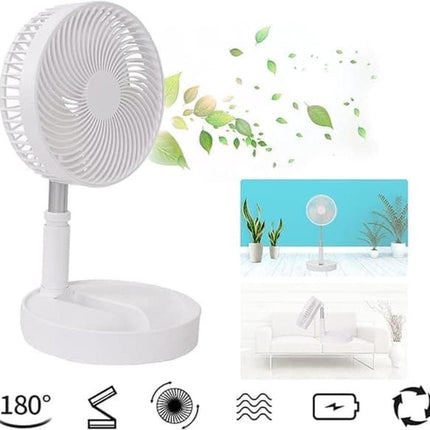 Folding Desk Fan - Adjustable Design - Cordless & Versatile - Foldable Standing Desk Fan.