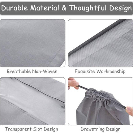 Shoe Travel Bags - Non-Woven Dust Bags - Medium to Large - Portable Drawstring - Space-Saving Shoe Storage Bags Organizer - Pack of 15.