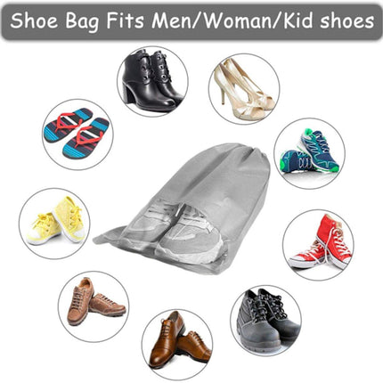 Shoe Travel Bags - Non-Woven Dust Bags - Medium to Large - Portable Drawstring - Space-Saving Shoe Storage Bags Organizer - Pack of 15.