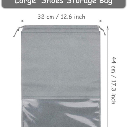 Shoe Travel Bags - Non-Woven Dust Bags - Medium to Large - Portable Drawstring - Space-Saving Shoe Storage Bags Organizer - Pack of 15.
