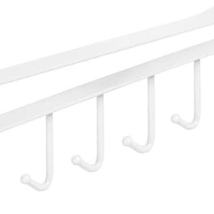 Storage Hooks - Shelf Hanger - White - with 6 hooks.