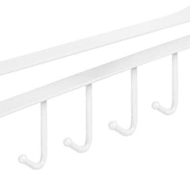 Storage Hooks - Shelf Hanger - White - with 6 hooks.