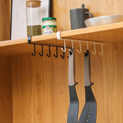 Storage Hooks - Shelf Hanger - White - with 6 hooks.