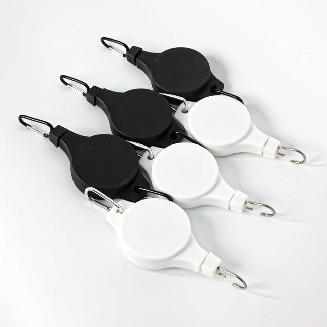 Plant Hooks - Retractable Plant Hanger - Easy-Access Hanging Flower Baskets - For Garden Baskets, Pots, and Feeders - Pack of 6.