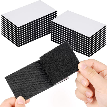 Self-adhesive hook and loop tape - 20 sheets - 50 x 100 mm Self-adhesive hook and loop tape - Wide hook and loop adhesive pads - Ideal for sewing, DIY projects, office supplies and crafts.