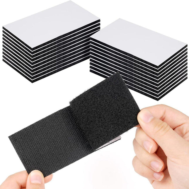 Self-adhesive hook and loop tape - 20 sheets - 50 x 100 mm Self-adhesive hook and loop tape - Wide hook and loop adhesive pads - Ideal for sewing, DIY projects, office supplies and crafts.