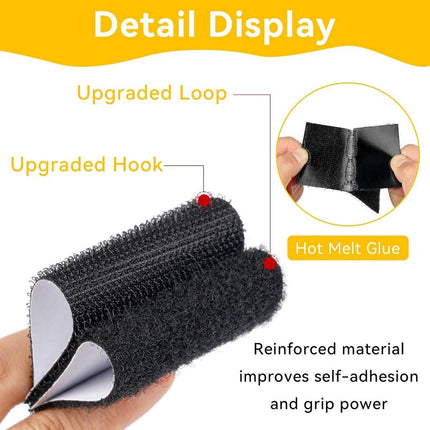 Self-adhesive hook and loop tape - 20 sheets - 50 x 100 mm Self-adhesive hook and loop tape - Wide hook and loop adhesive pads - Ideal for sewing, DIY projects, office supplies and crafts.