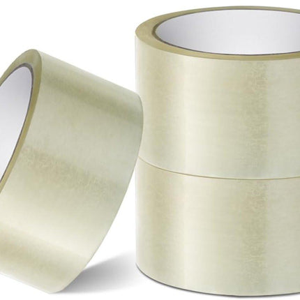 Transparent packaging tape on a roll - 48 mm x 66 m - Strong - Low noise - Strong, extra adhesive - For packing boxes - Parcel tape for shipping and long-term storage (transparent, 3 rolls).