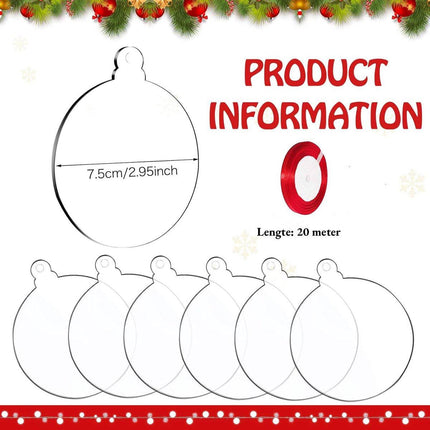 Ornaments - 20 pieces - Christmas tree decorations - Christmas tree decorations - Blank round pieces for Christmas tree decorations and craft projects.