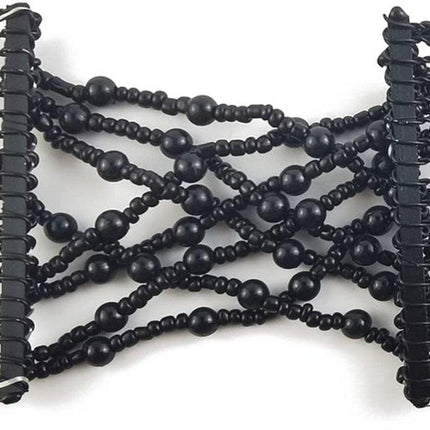 6-Pack Pearl Hair Combs - Elastic Magic Hairpins - Hair Clamps - Hair Clip - Black & White - For All Hair Types.