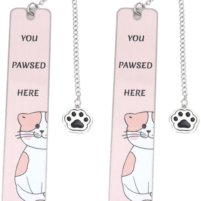 Bookmarks - Set of 2 - Cat Bookmarks - Gifts for Cat Lovers - Cute Bookmarks - Bookmark Gifts for Book Lovers - Reading Bookmarks - Gifts for Boys, Girls, Kids & Friends - Stainless Steel (Style B).