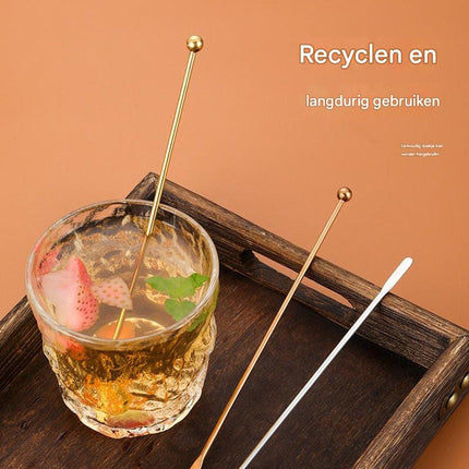 5 304 stainless steel coffee yogurt honey stirrers - bar juice - cocktail - creative cocktail sticks.