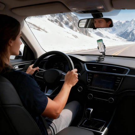 Phone Holder - Universal Base - 360° Rotatable Car Phone Holder - Suitable for cars, trucks, vehicles, windshields and mobile navigation systems..