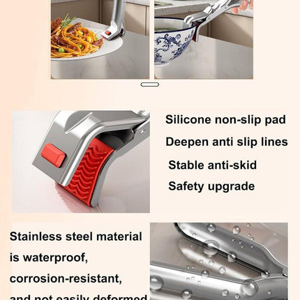 Barbecue Tongs - Anti-Scorch Clamps - Pack of 2 - Stainless Steel Anti-Scorch Clamps - Use to remove hot plates, bowls, pizza pans, etc. with food from microwaves and air fryers..