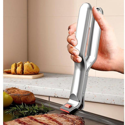 Barbecue Tongs - Anti-Scorch Clamps - Pack of 2 - Stainless Steel Anti-Scorch Clamps - Use to remove hot plates, bowls, pizza pans, etc. with food from microwaves and air fryers..