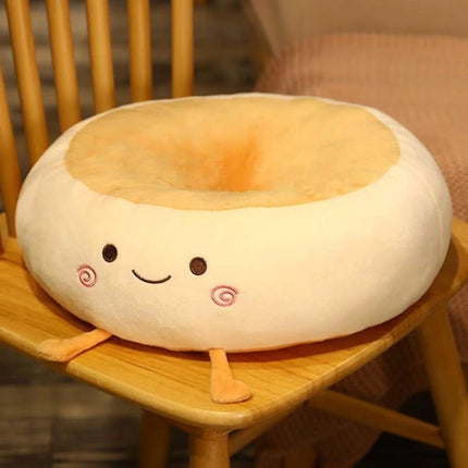 Round Seat Cushion - Round Chair Cushion - Donut Seat Cushion - Cute and Soft Decorative Cushion - Cartoon Design - Suitable Chairs for Bedrooms, Schools and Offices - 38*38*14cm (Smile Style).