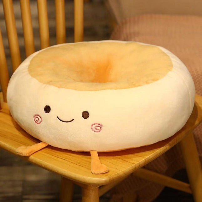 Round Seat Cushion - Round Chair Cushion - Donut Seat Cushion - Cute and Soft Decorative Cushion - Cartoon Design - Suitable Chairs for Bedrooms, Schools and Offices - 38*38*14cm (Smile Style).