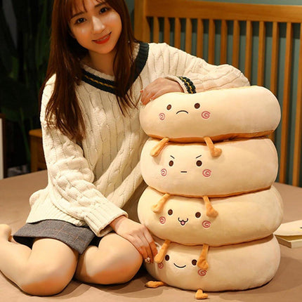 Round Seat Cushion - Round Chair Cushion - Donut Seat Cushion - Cute and Soft Decorative Cushion - Cartoon Design - Suitable Chairs for Bedrooms, Schools and Offices - 38*38*14cm (Smile Style).