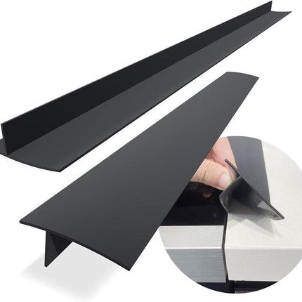 Sealing Strip for Hobs - Silicone Sealing Strip - Gap Filler Strip - Seals gaps between kitchen countertops, appliances, stoves, ovens, washing machines and dryers - Set of 2 (Black).