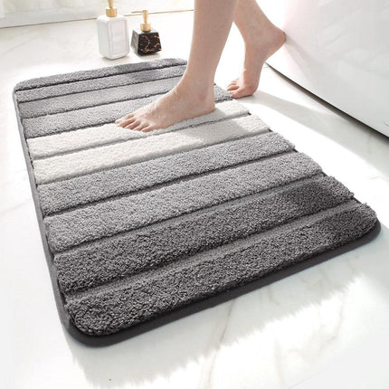 Living room carpet - Bathroom carpet - Non-slip bath mat - 40 x 60 cm - Absorbent underlay - Machine-washable carpet with soft water microfiber - Suitable for bathtubs, showers, Gray.