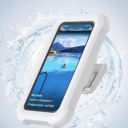 1-Piece Shower Phone Holder - Waterproof - 360° Rotatable, Retractable & Adjustable Phone Case - Bathroom Wall Mount - Waterproof & Anti-Fog Phone Case - Suitable for 4-7 Inch Phones (White).