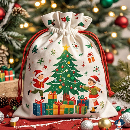 Gift Bags - Large Gift Bags - Packaging Bags - Large Gift Bags - Christmas Gift Bags - Wrapped Gift Bags - Cotton Storage Bags - 48x65cm.