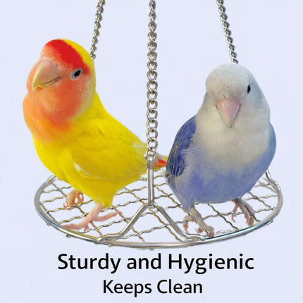 Stainless Steel Bird Toys - Small Pet Toys - Hanging Bird Cage Accessories - Suitable for Various Birds - For Balance Training of Small Parrots, Hamsters, etc..