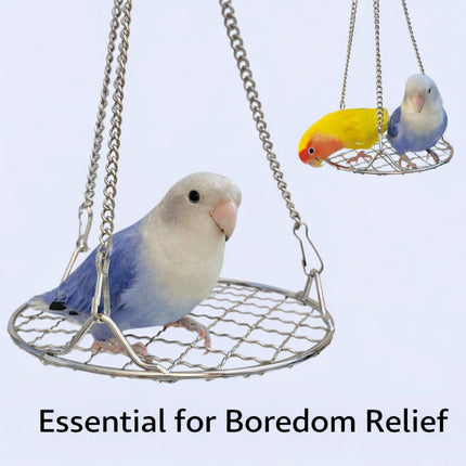 Stainless Steel Bird Toys - Small Pet Toys - Hanging Bird Cage Accessories - Suitable for Various Birds - For Balance Training of Small Parrots, Hamsters, etc..
